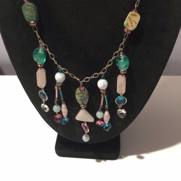 Iris Lane sterling silver gemstone dangle necklace - Picture 2 of 8